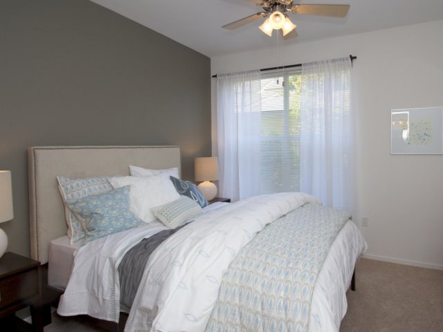 Spacious bedrooms with floor to ceiling windows