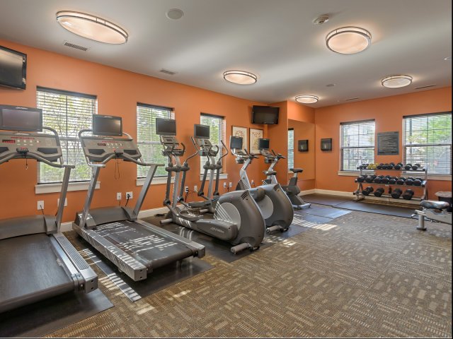 24-hour fitness center with first-class equipment and private televisions