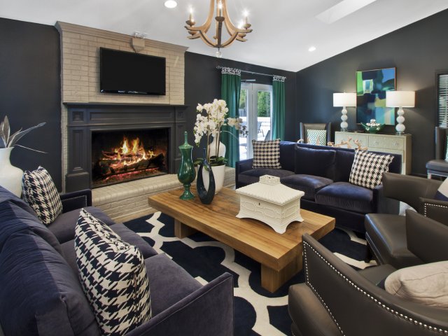 Enjoy Oak Hollows' clubhouse with fireplace