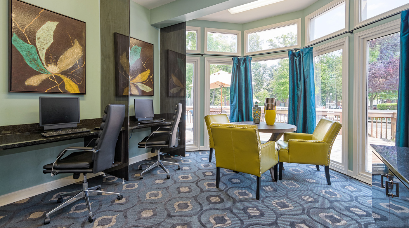 Do your bills or pay rent online in The Timber's executive business center