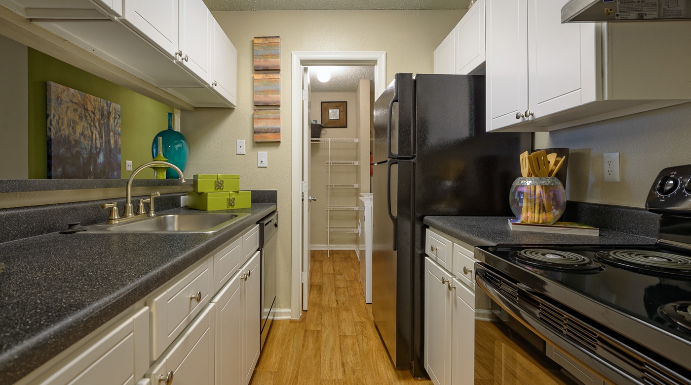 The Timbers has brand new countertops, cabinets, appliances, and Washers and Dryers.