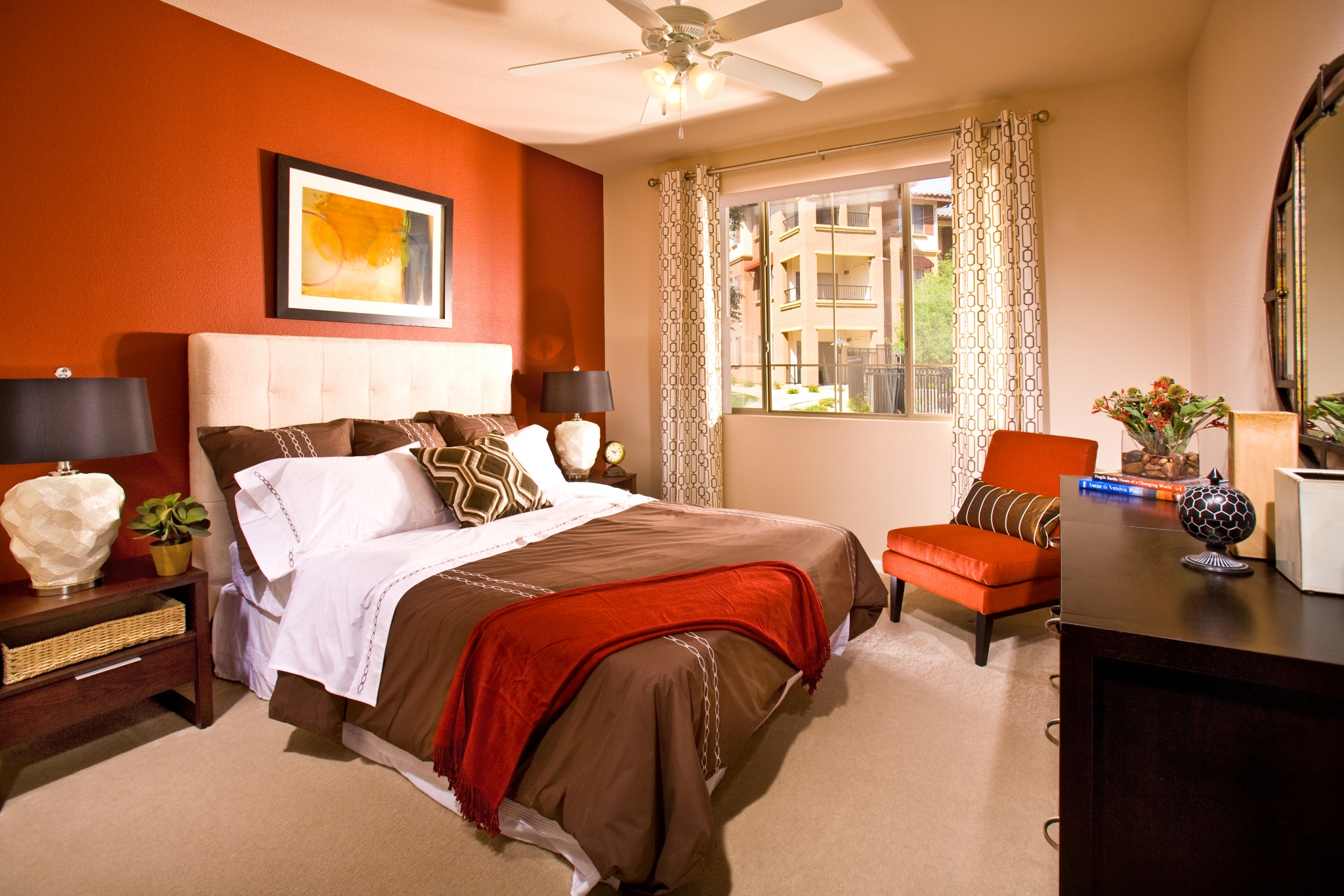 Large bedrooms with ceiling fans