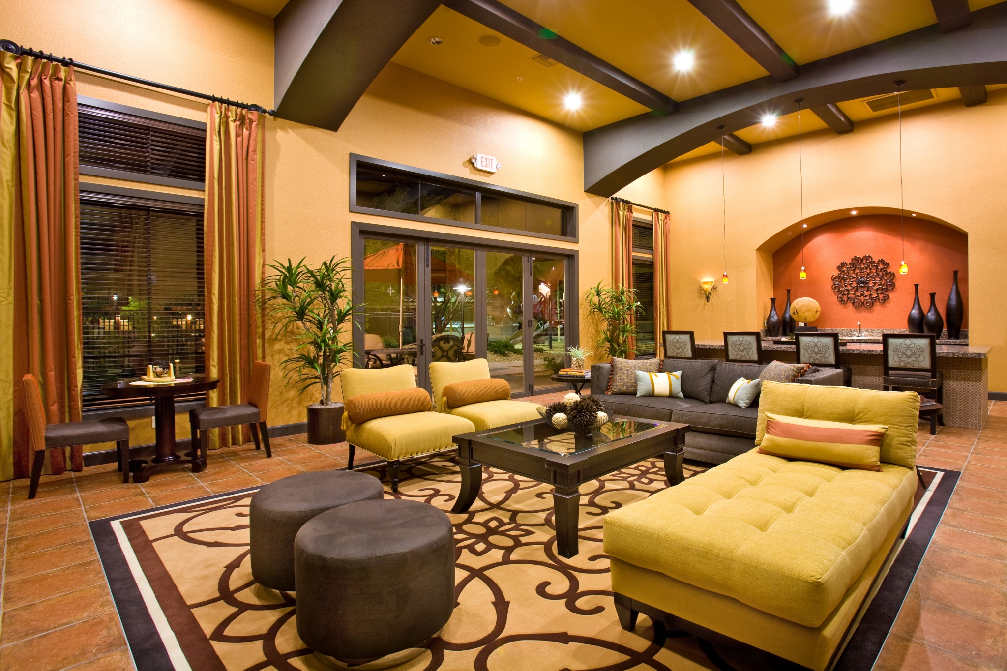 Clubroom with plasma TV's and DVD player