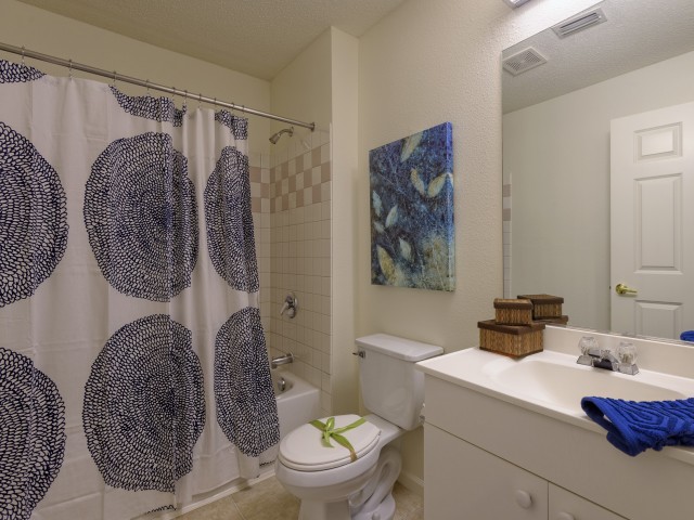 Bathroom vanities offer extra storage