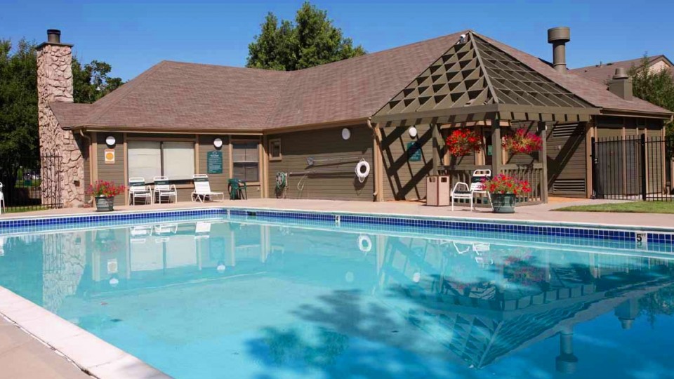 Take a refreshing dip in the outdoor swimming pool
